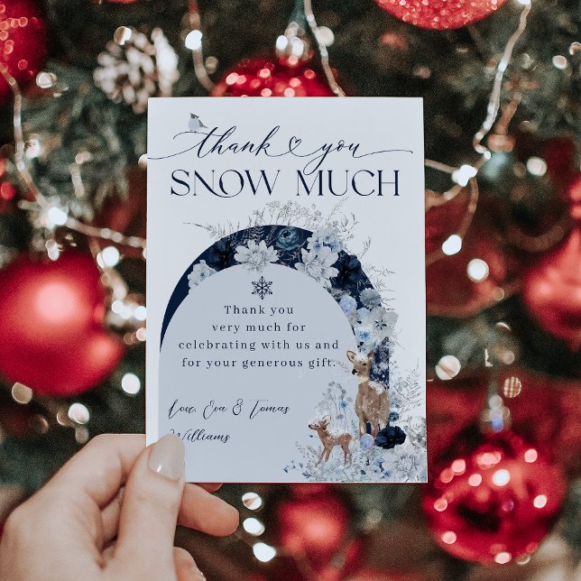 Carte De Remerciements Bébé froid à l'extérieur Fleur d'hiver Cerf Baby S (Créateur téléchargé)