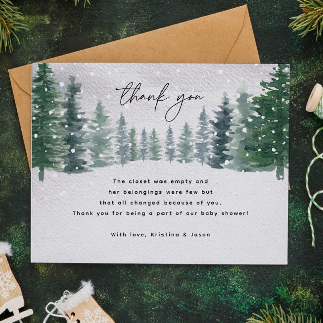 Carte De Remerciements Bébé neige d'hiver Il fait froid dehors Baby showe (Créateur téléchargé)