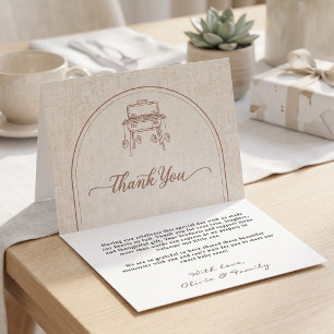 Carte De Remerciements Bébé Q Barbecue à la grille Bottines Pliées Remerc