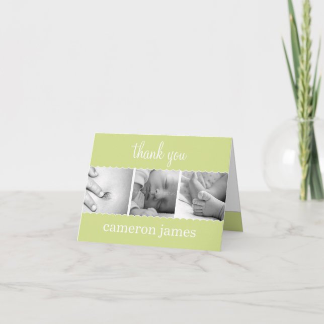 Carte de remerciements bébé Saint Jacques doux (Devant)