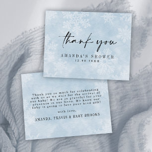 Carte De Remerciements Bébé simple Il fait froid dehors douche d'hiver pl