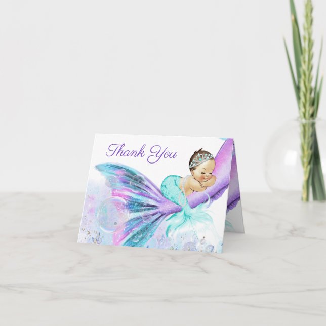 Carte De Remerciements Bébé sirène Shower (Devant)