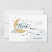 Bébé sous le thème Lune et Étoiles Bleu Script