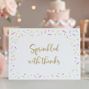 Carte De Remerciements Bébé Sprinkle Rainbow Gold