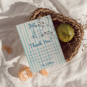 Carte De Remerciements Bébé Tiré À La Main Sur Le Baby shower D'Été Du Bu