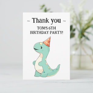 Carte De Remerciements Bébé's mignon dessin bébé Dinosaure bébé fête d'an