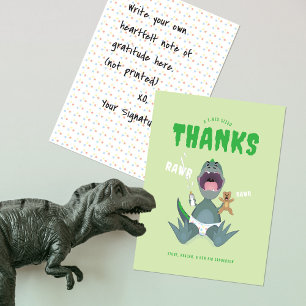 Carte De Remerciements Bébésaurus T-rex Vert