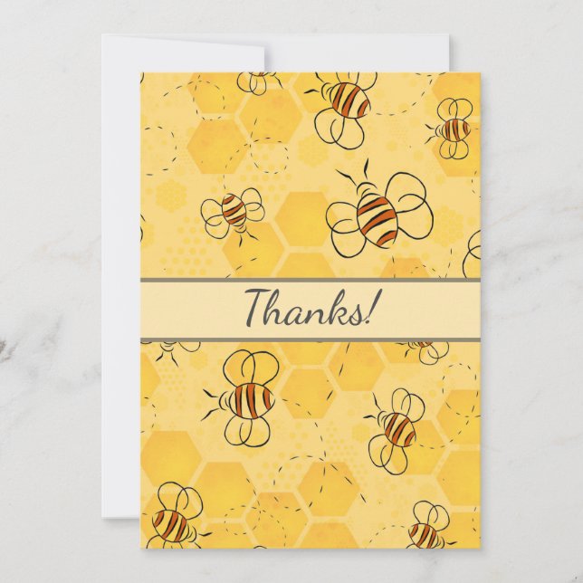 Carte De Remerciements Bee Buzzing Honey Bees mignonne (Devant)