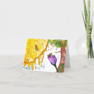 Carte De Remerciements Bee, Honey Sun et Flower Folded Card by Emma & Eva