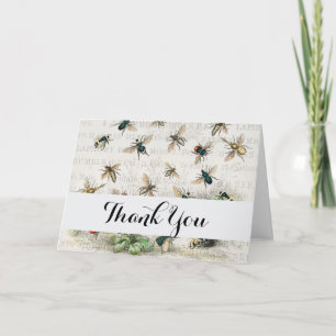 Carte De Remerciements Bee Honey Travailleur Queen Bees Antique