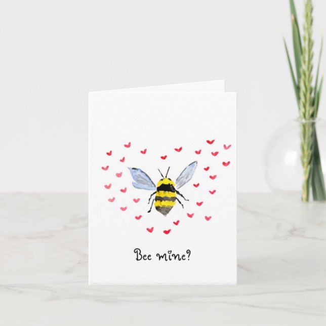 Carte De Remerciements Bee Mine? Valentine's Day Card (Devant)