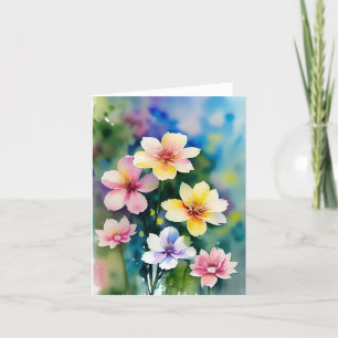 Carte De Remerciements Belle aquarelle florale Notes