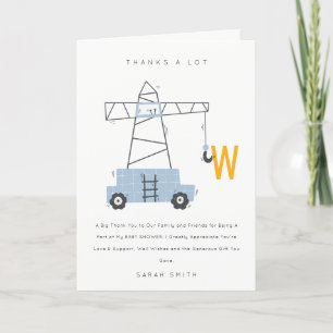 Carte De Remerciements Belle construction urbaine Baby shower de grue gar