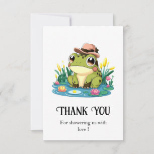 Carte De Remerciements Belle Fête de Naissance de Bébé Grenouille Mignonn