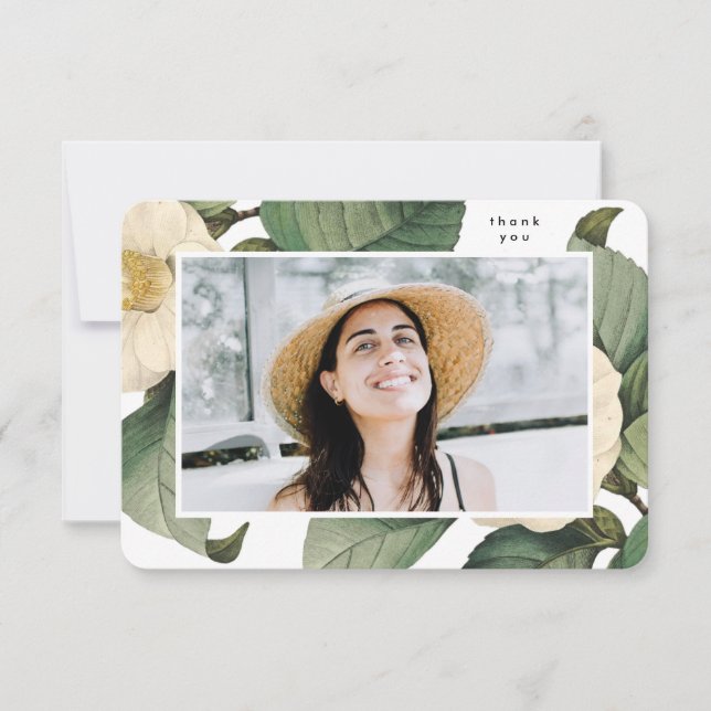 Carte De Remerciements Belle Floral Élégant Université Diplôme (Devant)