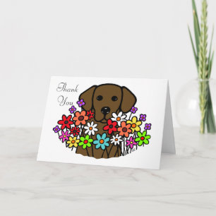 Carte De Remerciements Belle illustration de Labrador de chocolat d'âme