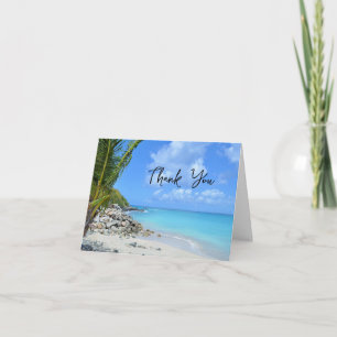 Carte De Remerciements Belle Plage Tropicale Turquoise