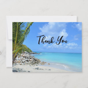 Carte De Remerciements Belle Plage Tropicale Turquoise