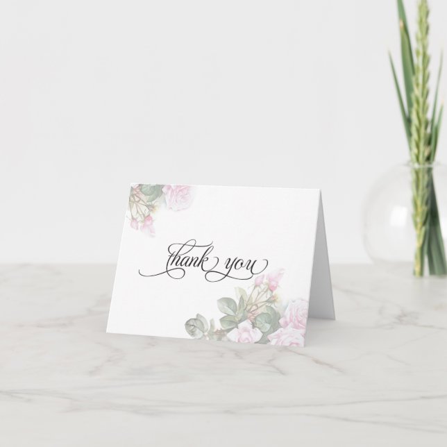 Carte De Remerciements Belle rose peinte Roses BarefootBride™ (Devant)