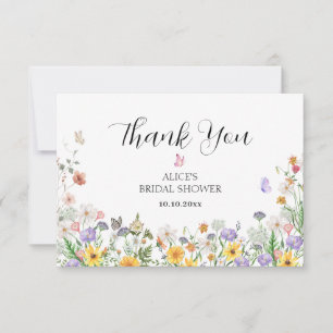 Carte De Remerciements Belles fleurs d'aquarelle