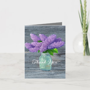 Carte De Remerciements Belles Lilacs En Mason Jar Rustique