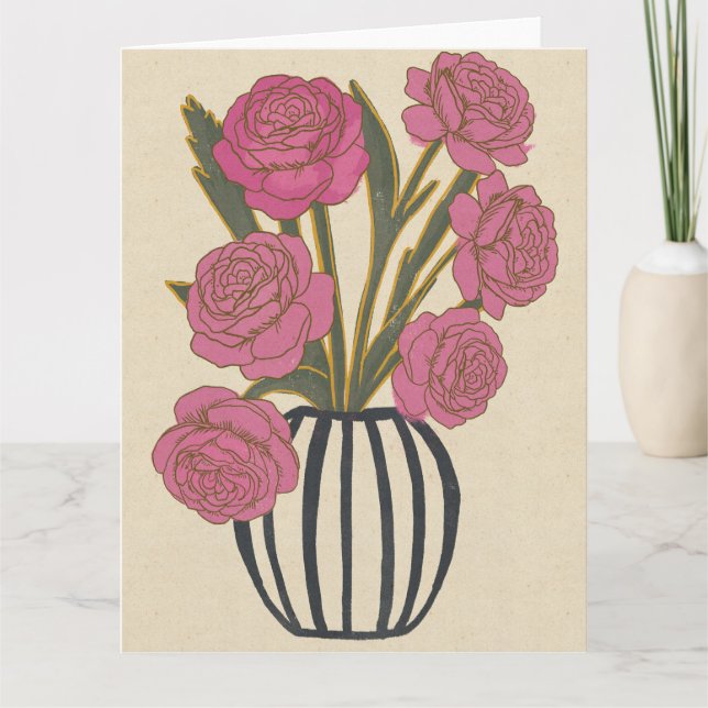 Carte De Remerciements Belles roses roses (Devant)