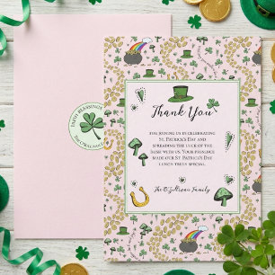 Carte De Remerciements Bénédictions irlandaises amusantes de la Saint-Pat
