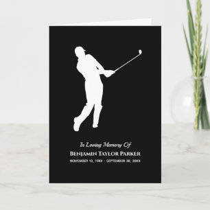 Carte De Remerciements Bereavity Sympathy Funeral Memorial Golf Player