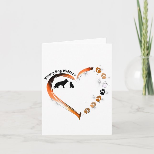 Carte De Remerciements Berger Allemand Chaque Chien Compte Cardiaque Poir (Devant)