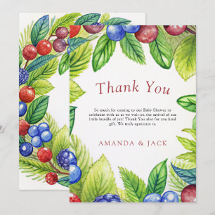 Carte De Remerciements Berries Berry Baby shower sucré