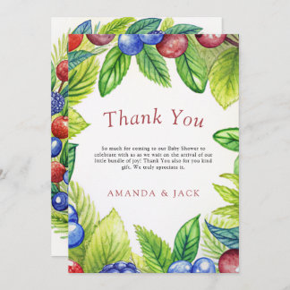 Carte De Remerciements Berries Berry Baby shower sucré