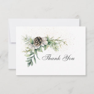 Carte De Remerciements Berries d'hiver Pine verte Mariage inspirant