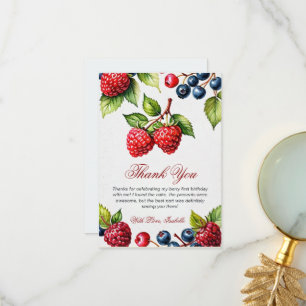 Carte De Remerciements Berry 1er Anniversaire Fête Berry 1ère photo
