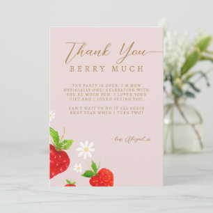 Carte De Remerciements Berry 1ère fraise Anniversaire