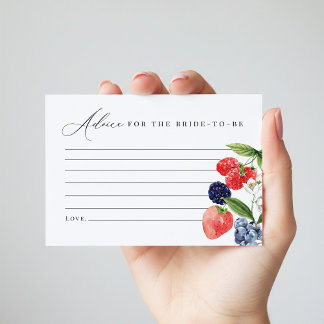 Carte De Remerciements Berry Baby Shower Advice Card Berry Sweet