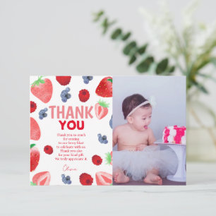 Carte De Remerciements Berry doux boho fraise