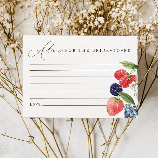 Carte De Remerciements Berry Fête des mariées Conseils Card Berry Sweet (Créateur téléchargé)