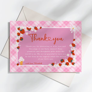 Carte De Remerciements Berry Fleur Faisée Été Baby shower doux