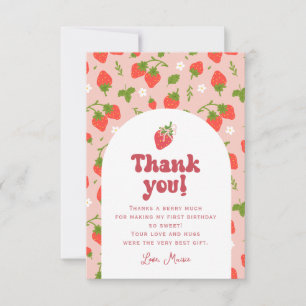 Carte De Remerciements Berry fraise photo premier anniversaire