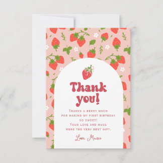 Carte De Remerciements Berry fraise photo premier anniversaire