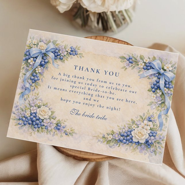 Carte De Remerciements Berry in Love Blueberry Bridal Shower (Créateur téléchargé)