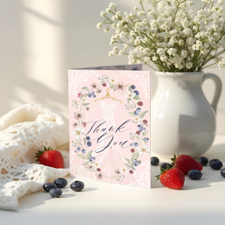 Carte De Remerciements Berry Sweet Fête des mariées Fleurs et baies sauva