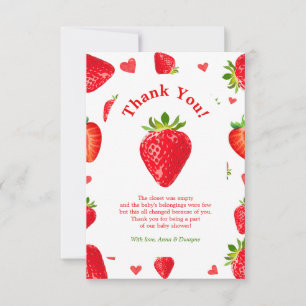 Carte De Remerciements Berry Sweet Fruit Baby shower de fraise