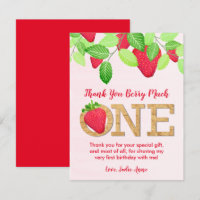Berry Sweet Red Strawberry 1st Birthday Girl Photo