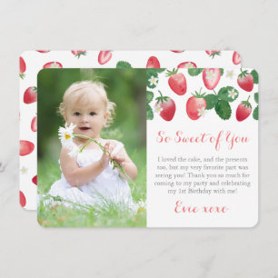 Carte De Remerciements Berry Sweet Strawberry fête d'anniversaire Photo
