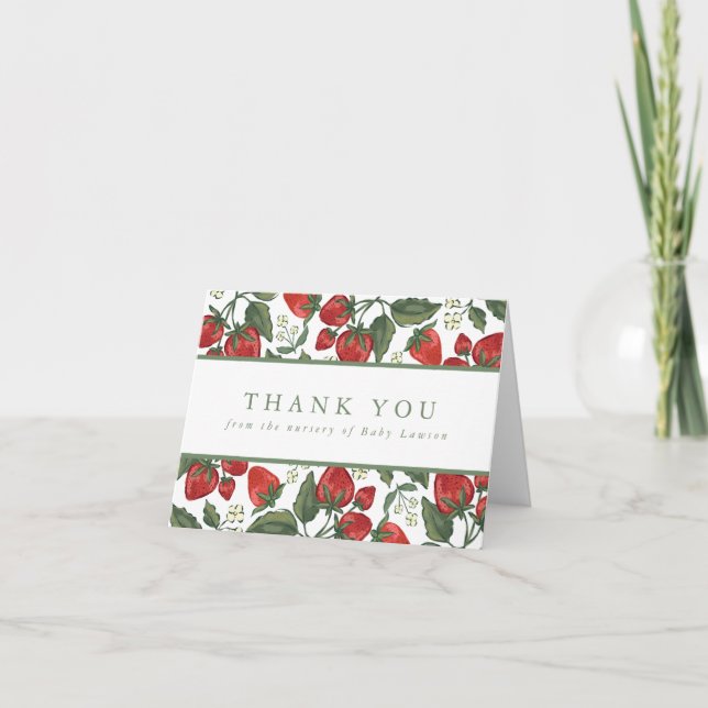 Carte De Remerciements Berry Theme Baby Shower Thank You Card (Devant)