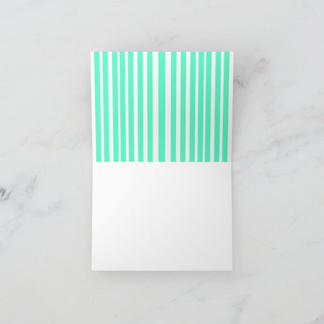 Carte De Remerciements Best ever mom green stripped pattern pastel neon  (Intérieur)