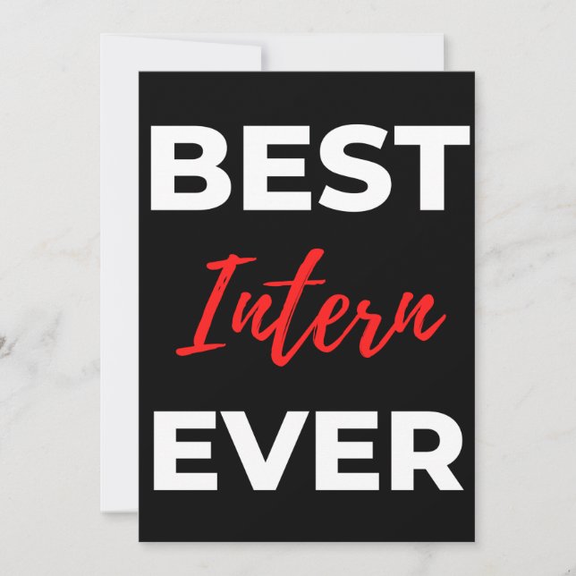 Carte De Remerciements Best Intern Ever (Devant)