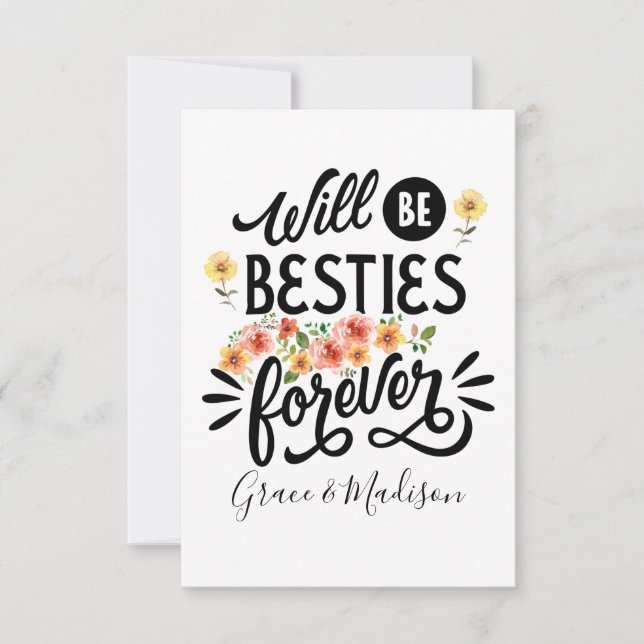 Carte De Remerciements Besties for Life BFF Friends Forever Gift (Devant)