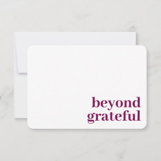 Carte De Remerciements Beyond Grateful Thank You Modern Berry Card